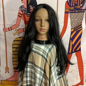 Nwt long straight synthetic wig, black